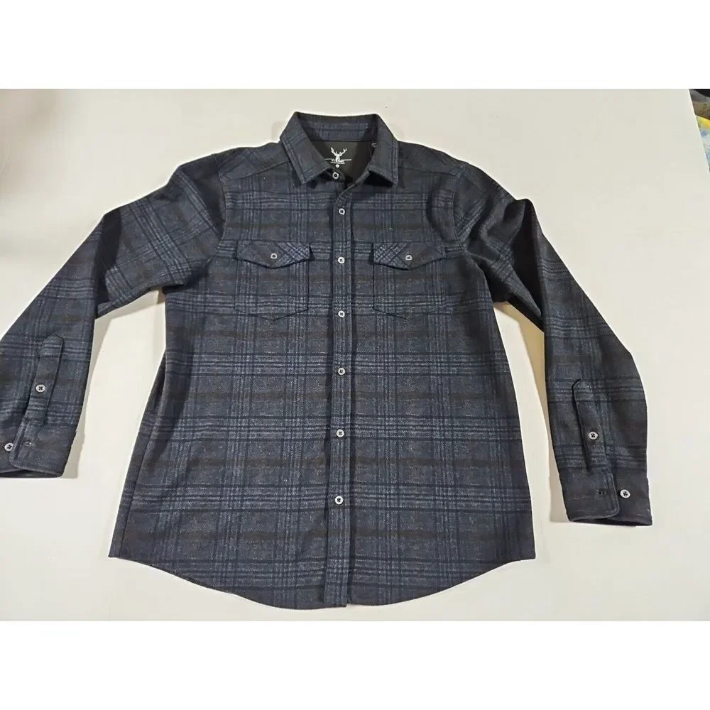 Ni Coby Premium Mens Flannel Shirt‎ Size Medium Black/blue